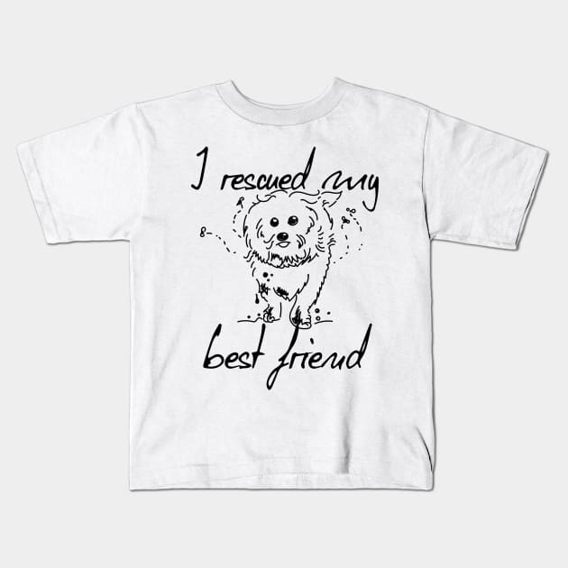 I Rescued My Best Friend Kids T-Shirt by Korry